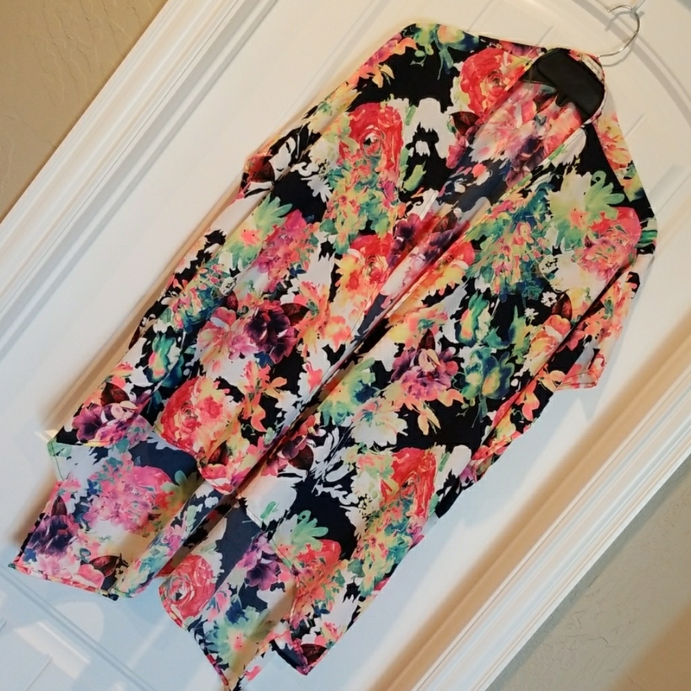 Bright floral kimono